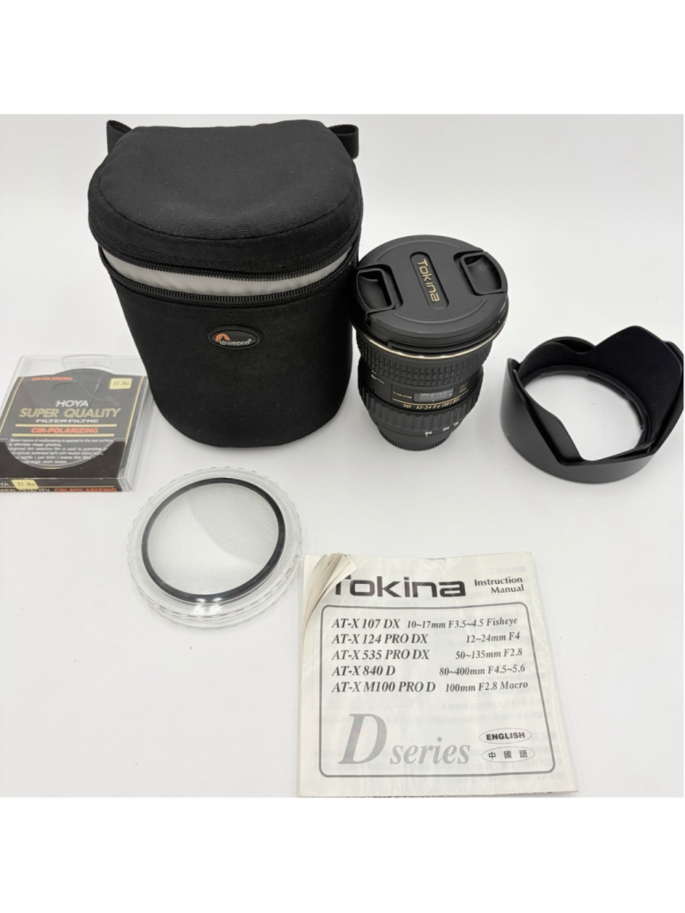 TOKINA AT-X PRO 12-24mm F4 DX Nikon AF Wide Angle Lens 77mm Hood Filters